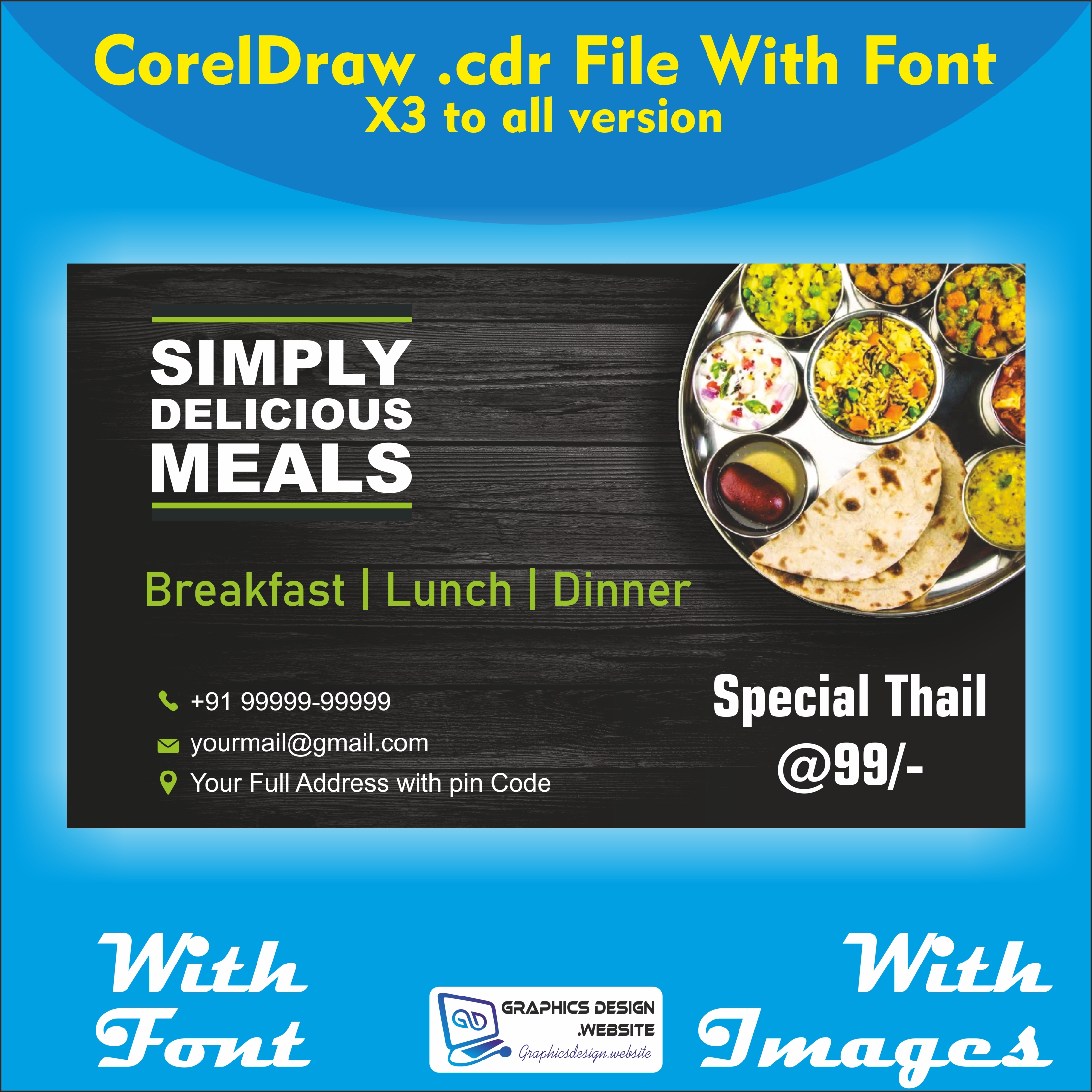 Bhojnalaya Visiting Card Design – Food and Restaurants