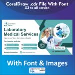 Clinical lab banner design cdr file with font