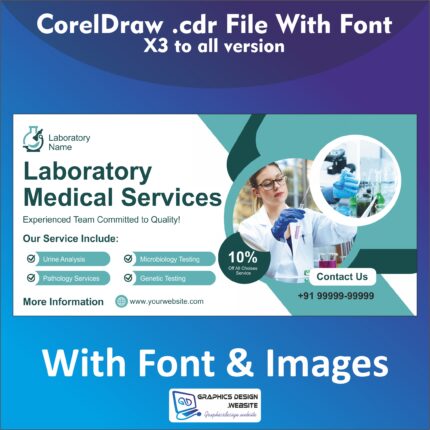 Clinical lab banner design cdr file with font