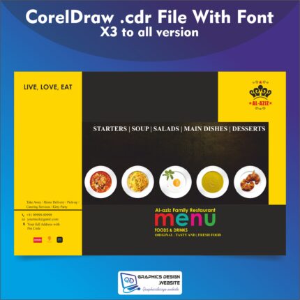 black and yellow menu